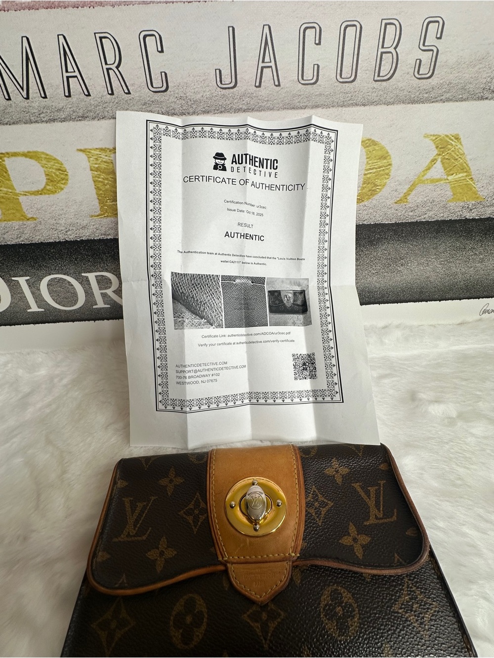 Louis Vuitton Boetie Monogram Canvas Brown & Tan Turn-Lock Clutch Wallet - Picture 12 of 12